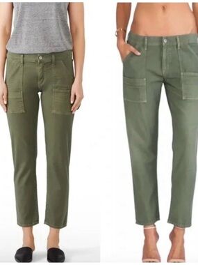 Citizens of Humanity Leah Cargo Crop Utility Pants Fatigue Green Size 27